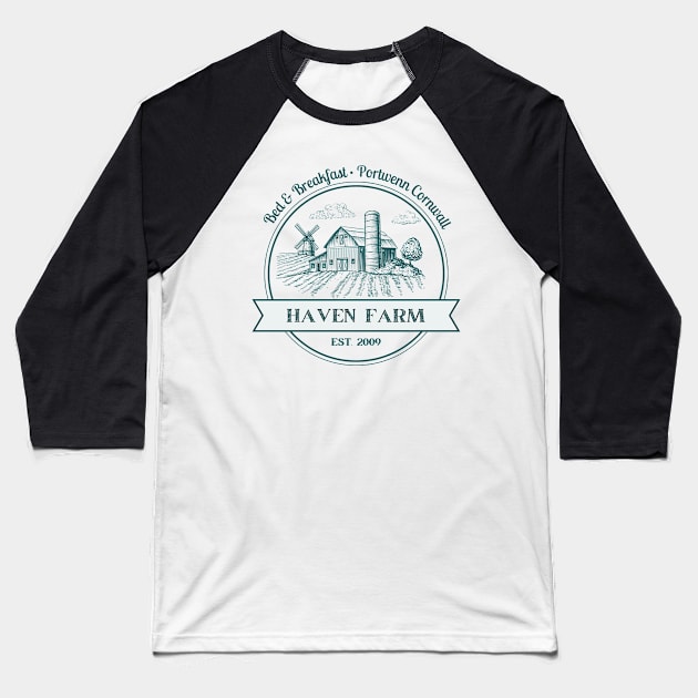 Doc Martin Haven Farm Aunty Joan Portwenn Port Isaac Cornwall Dark Baseball T-Shirt by SonnyBoyDesigns